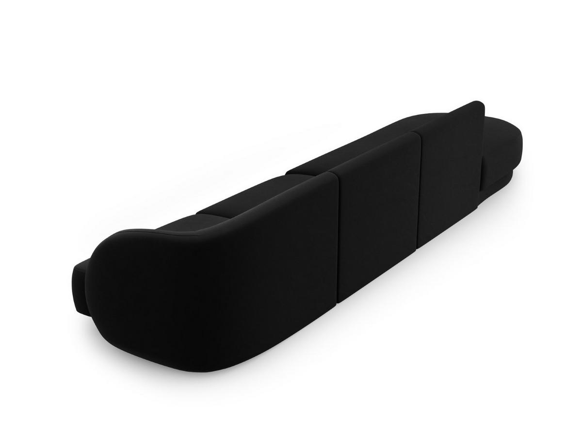 LINKES-SOFA Miley aus Samt schwarz 4 Sitzplätze - Schwarz, Textil (90/70/323cm) - Micadoni