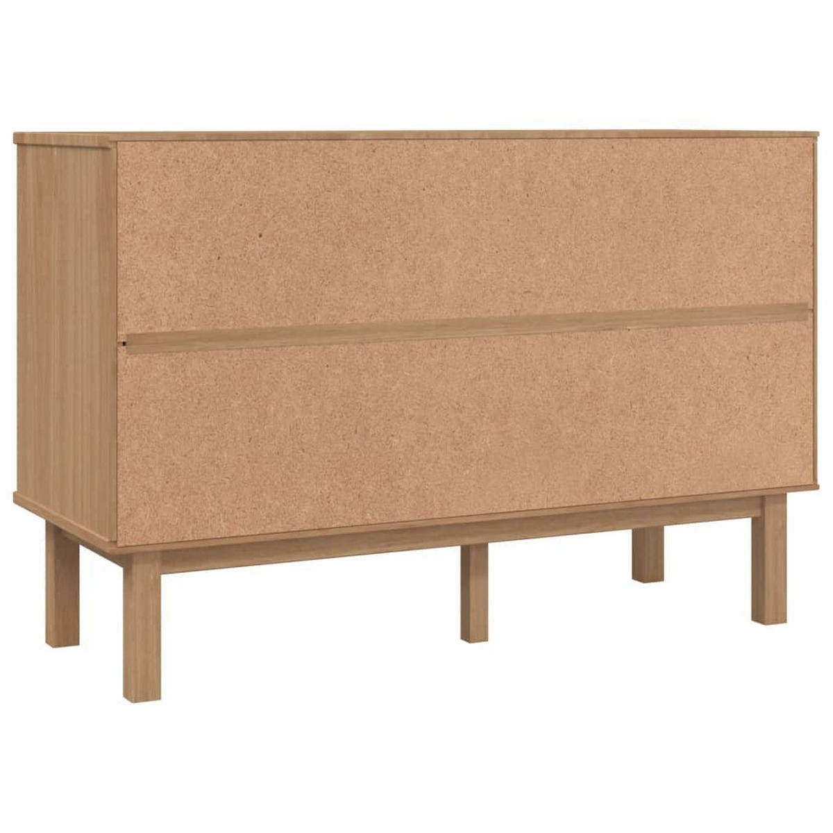 SCHUBLADENSCHRANK OTTA BRAUN & GRAU 111X43X73,5 CM MASSIVHOLZ - Grau, Holz (111/73.5/43cm) - vidaXL