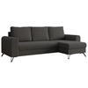 ECKSOFA Hugo Boucle Dunkelgrau - Dunkelgrau/Schwarz, Textil/Metall (242/140cm) - MKS