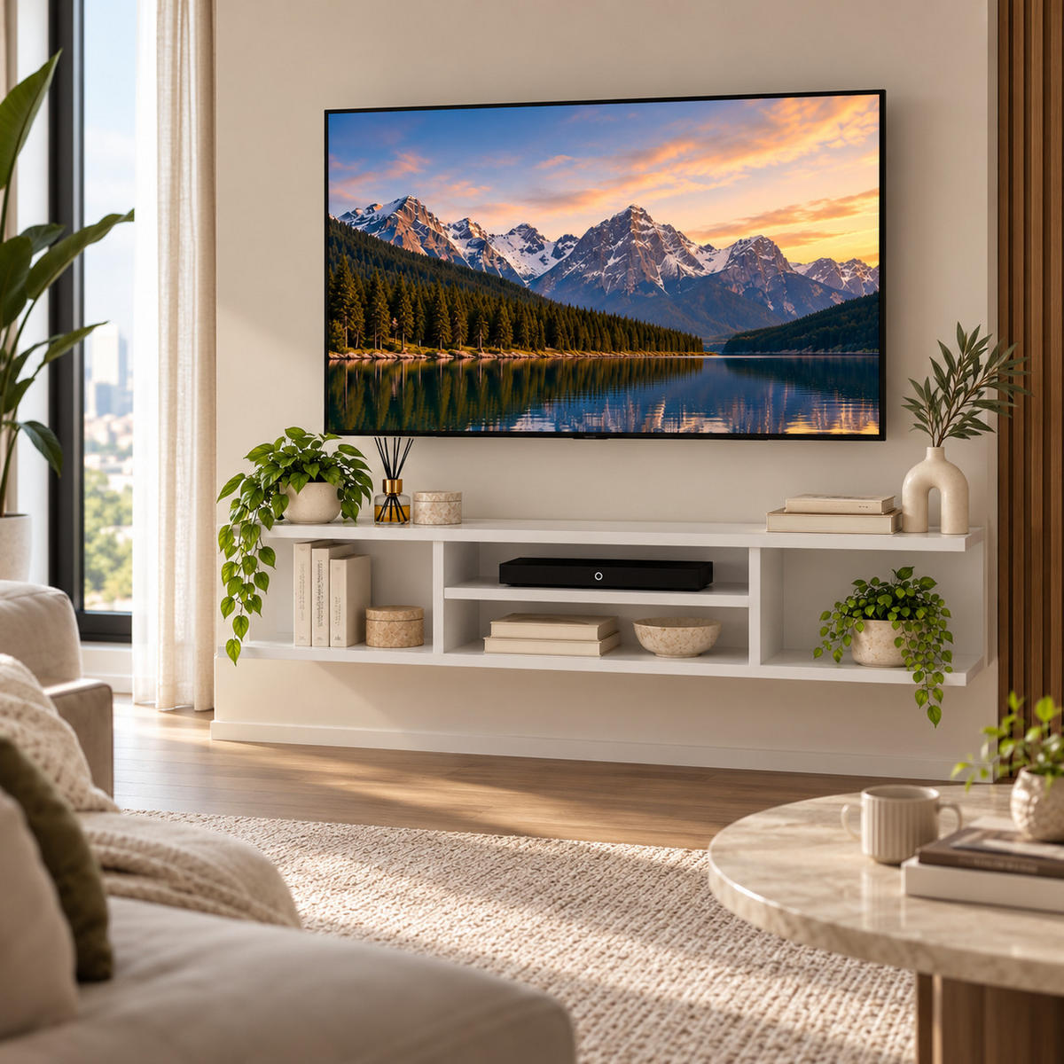 TV-ELEMENT Pivot Weiß - Weiß, Holzwerkstoff (29.5/23.2/120cm) - Decorotika