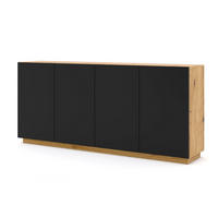 SIDEBOARD Aurus Holz und Schwarz - Schwarz, Holzwerkstoff (198/89/41cm) - Petits-meubles