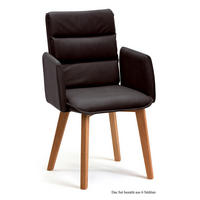 ARMLEHNSTUHL (6er-Set) Daritsa 52x92x60 Eiche geölt/Espresso - Eichefarben/Dunkelbraun, Kunststoff (60/92/52cm) - 58aufmkessel