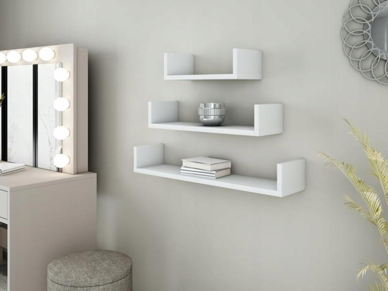 Thumbnail - Matkam Möbel Wandregal, Weiß, Holzwerkstoff, 40x10x18 cm, Wohnzimmer, Regale, Wandregale