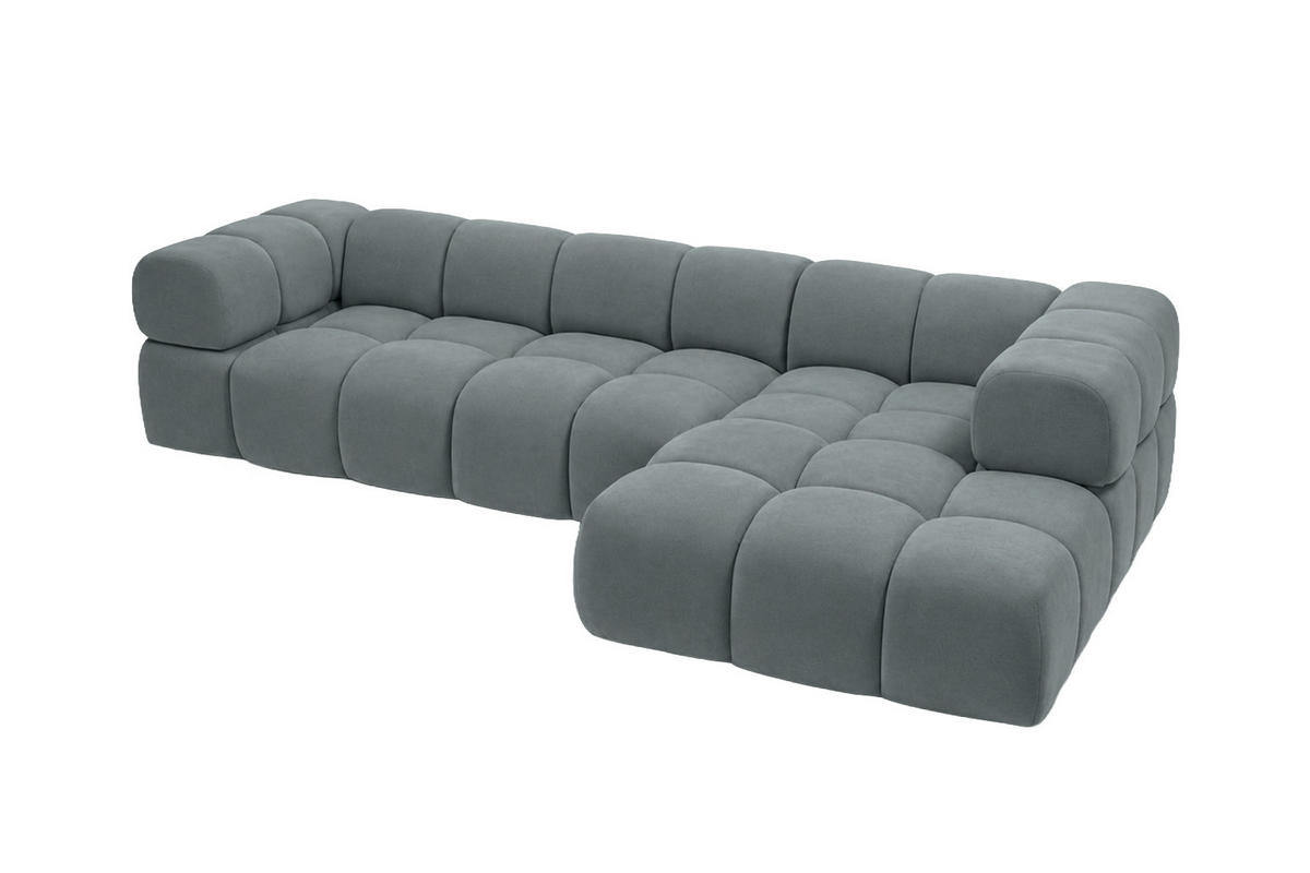 ECKSOFA L-Form, Veloursstoff Bluvel, Blaugrau, Rechts, Averro XL - Blaugrau, Holz (320/150cm) - Kaiser Möbel