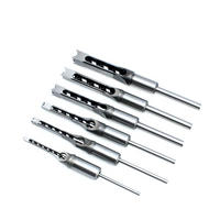 BOHRER – 6 Stück – Vierkant – Größen 6,4/8/9,5/12,7/14/16 mm - Silberfarben, Metall (1.9/1/20cm) - DCA