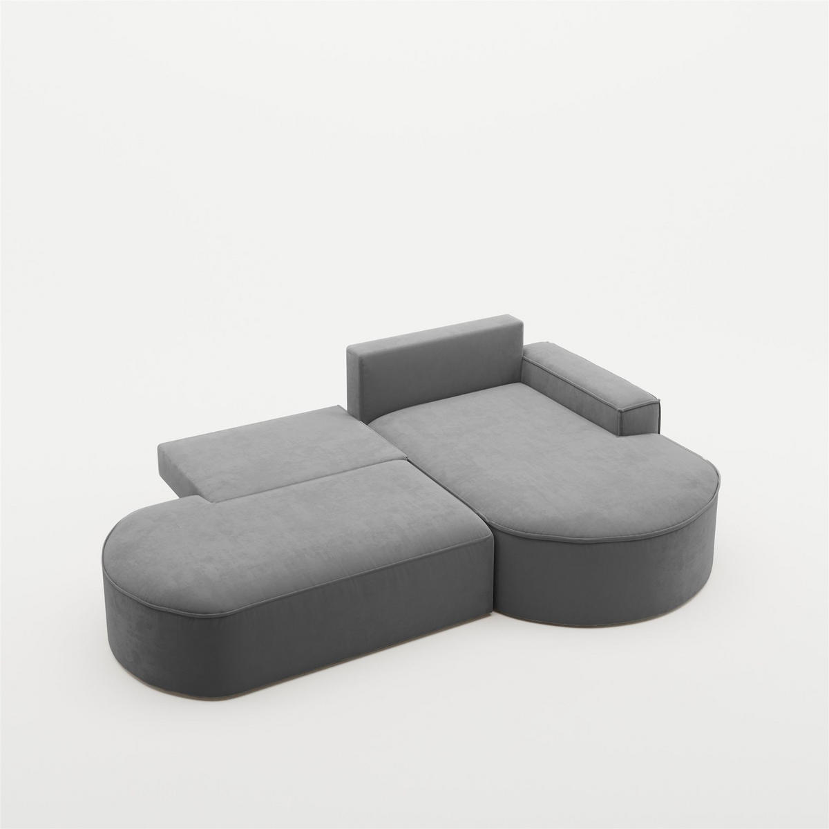 ECKSOFA Venedig Mit Schlaffunktion - Dunkelgrau, Holzwerkstoff/Textil (278/179cm) - Fun Möbel