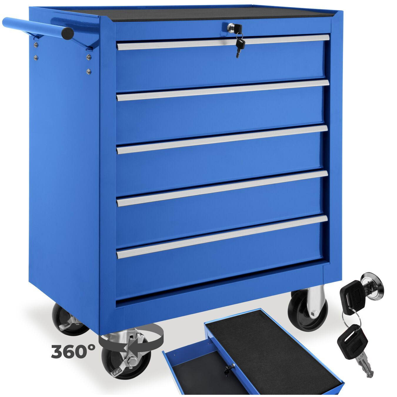WERKZEUGWAGEN ,Rollen Ø 100 mm,blau - Blau, Metall (33/79/69cm) - tectake