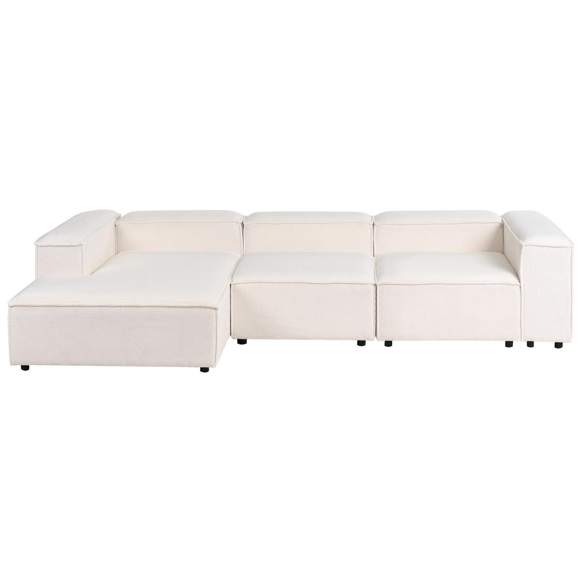 ECKSOFA Modul 4-Sitzer Bouclé Cremeweiß rechtsseitig Ardal - Creme, Textil (326/180cm) - Beliani