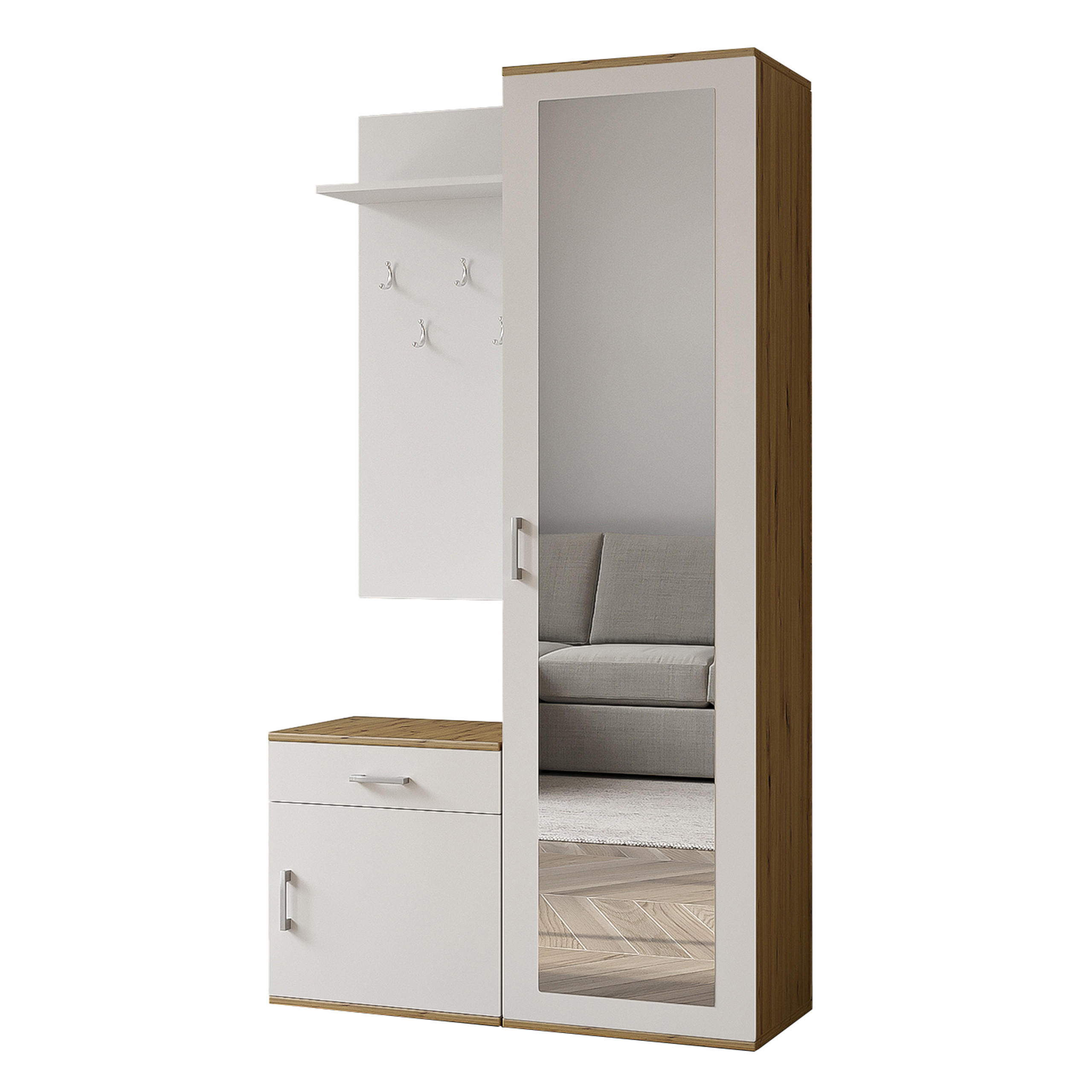 Masseno Garderobenschrank Weiß 100x180.5x35 cm