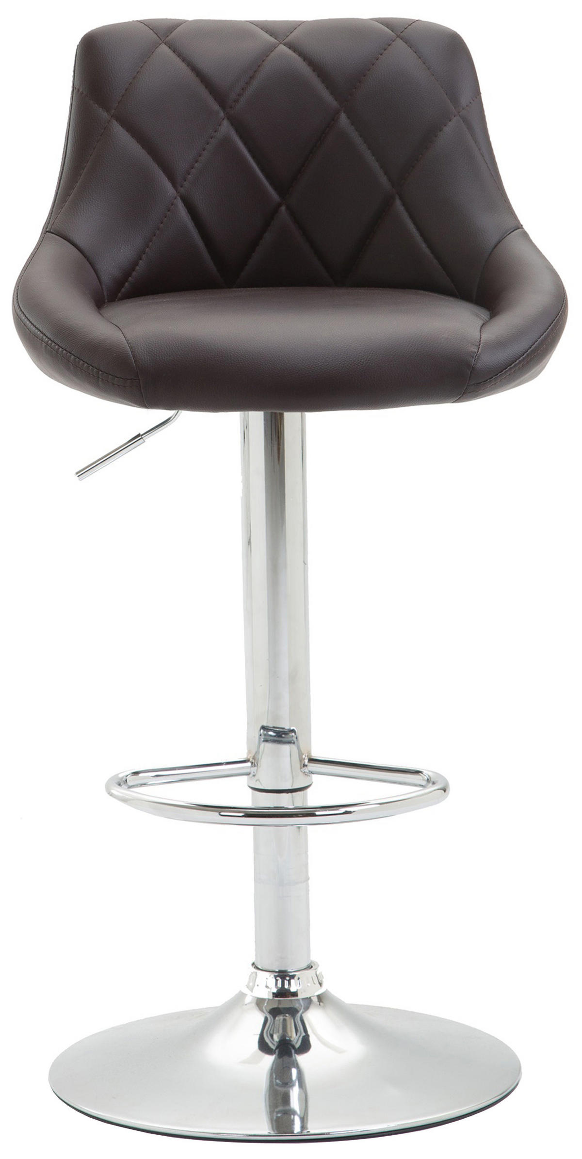 BARHOCKER 2er Set Lederlook braun - Chromfarben/Braun, Textil/Metall (46/83/49cm) - CLP