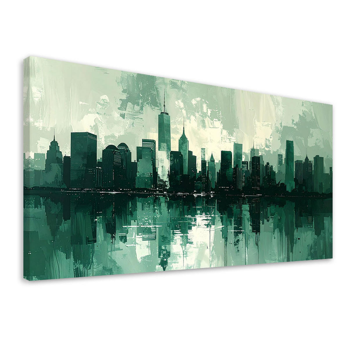 LEINWANDBILD Städte & Architektur 80x40cm - Grün, Textil (80/40cm) - Feeby