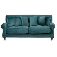 3-SITZER-SOFA Samtstoff Blaugrün Eike - Petrol/Hellgrün, Textil (186/82/102cm) - Beliani
