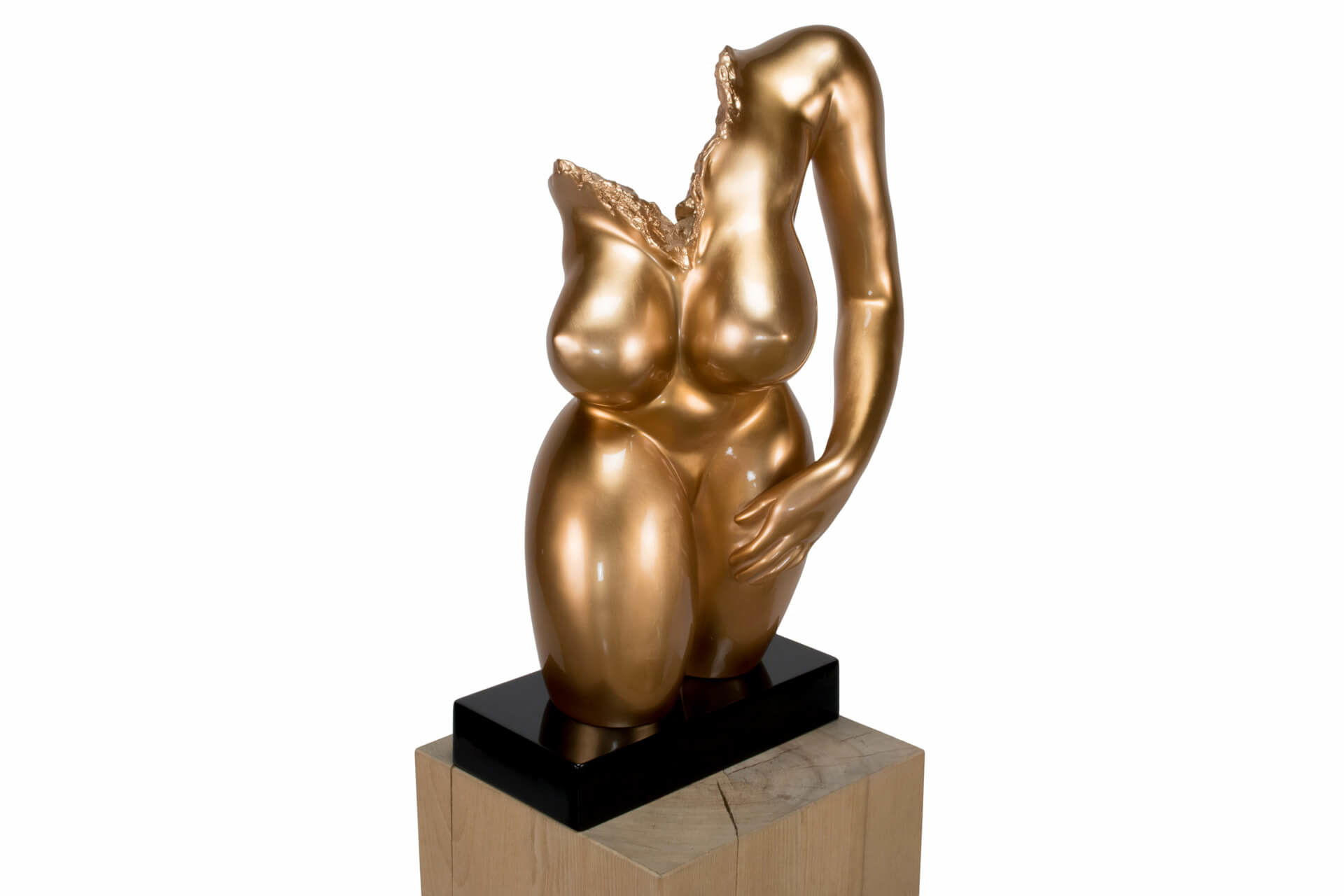 SKULPTUR Gold 60/34 cm - Goldfarben, Stein (60/34/24cm) - KUNSTLOFT