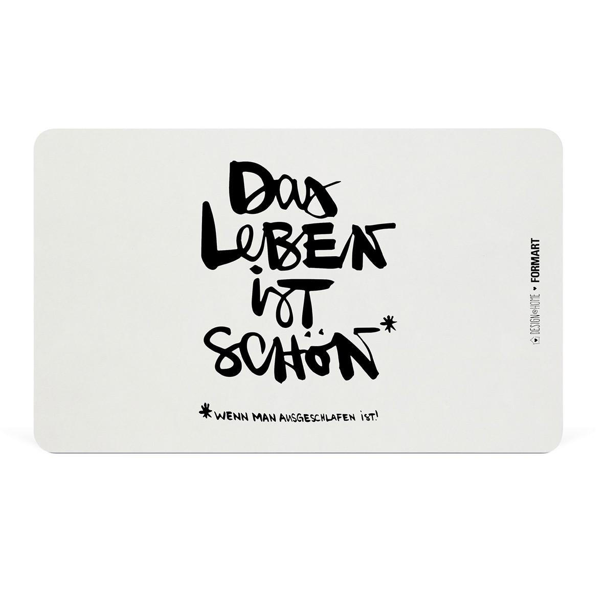 SCHNEIDEBRETT Schönes Leben in Schwarz/Weiß - Schwarz, Kunststoff (14.3/23.3cm) - Sonstige