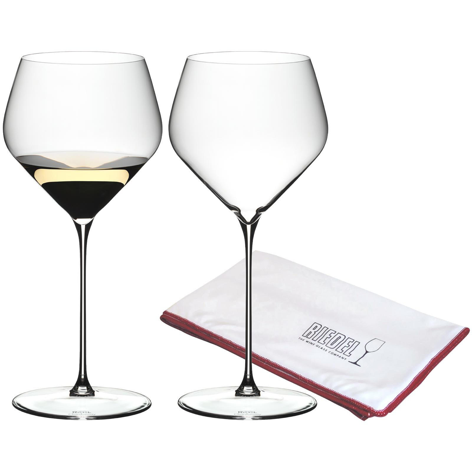 CHARDONNAY WEINGLÄSER + POLIERTUCH Veloce transparent 690 ml 2er Set - Transparent, Glas (0.69L) - Riedel