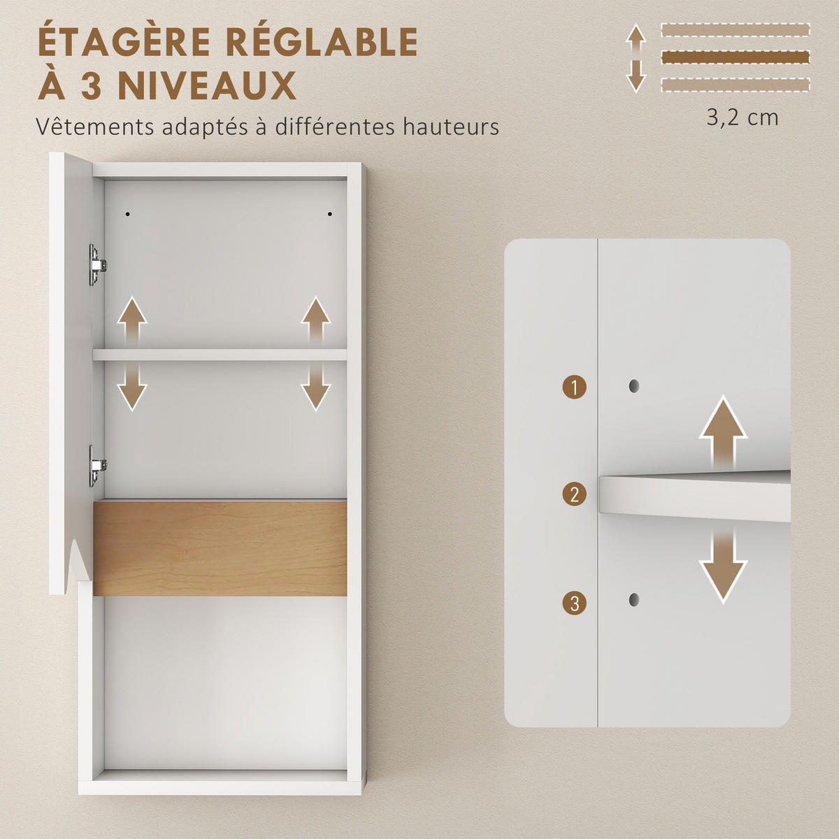 HÄNGESCHRANK DE-15941 Soft-Close-Tür Weiß - Weiß, Holzwerkstoff (17/67/30cm) - ComfortXL