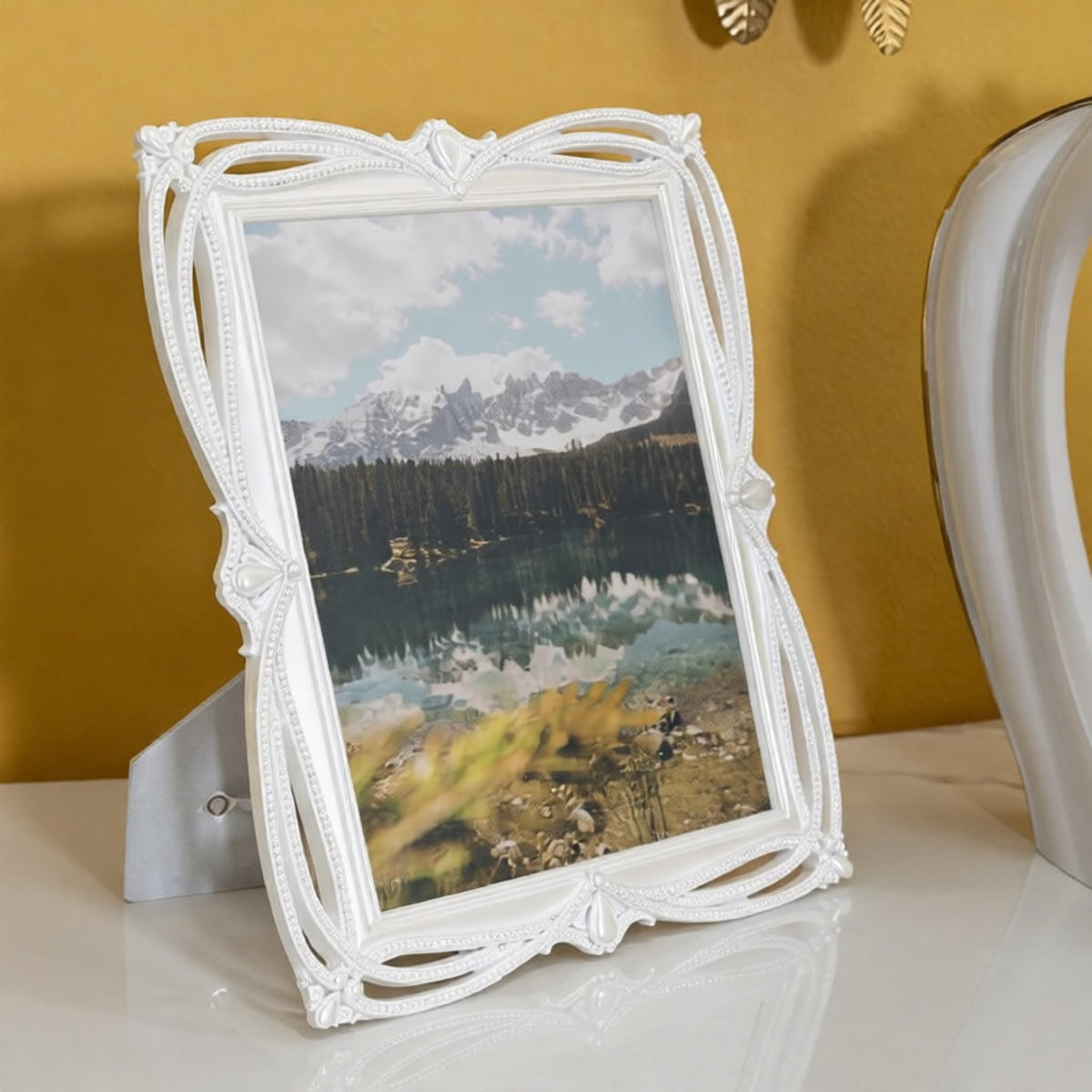 BILDERRAHMEN Tape, Fotoformat 20 x 25 cm, silberfarben, Polyresin und Glas, Rahmen 27 x 1,7 x 32 cm - Silberfarben, Glas/Kunststoff (27/32/1.7cm) - Mauro Ferretti