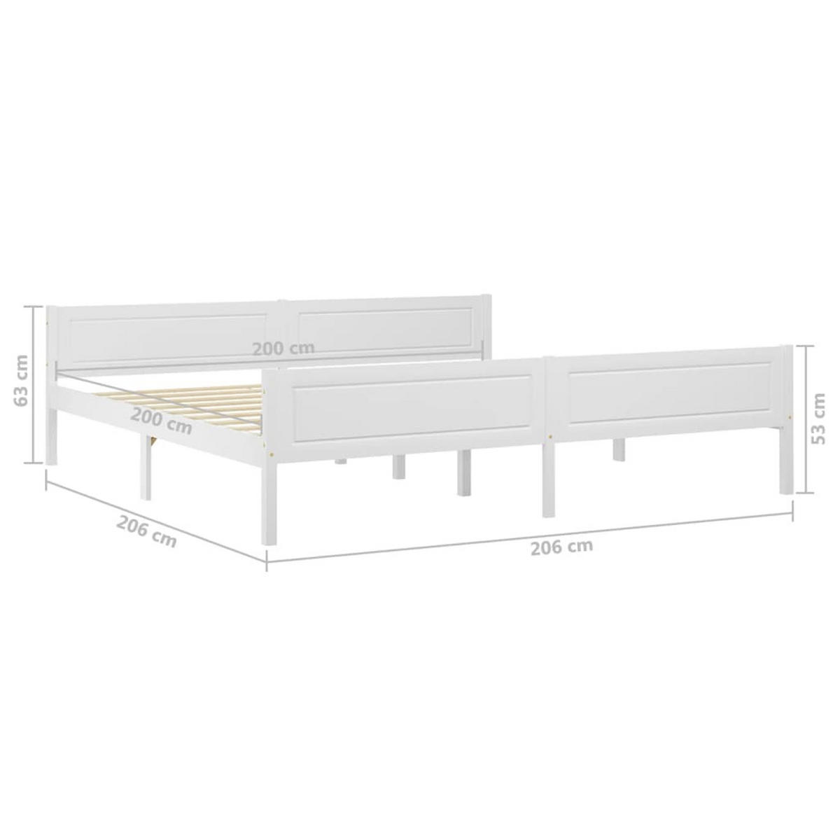 MASSIVHOLZBETT Kiefer Weiß 200/200 Cm - Weiß, Holz (200/200cm) - vidaXL