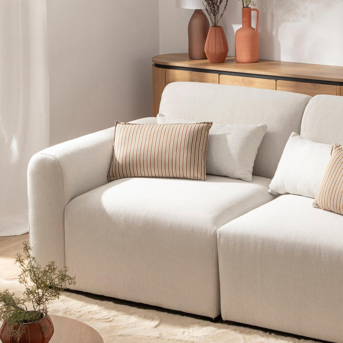 SOFA MODULARES Cillian Beige 100 cm x 87 cm - Beige, Textil (100/87/90cm) - Klast Home