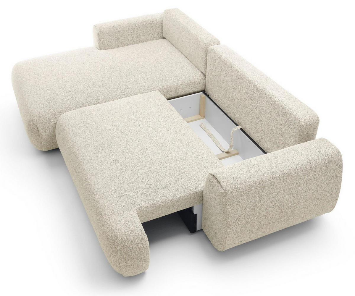 ECKSOFA mit Schlaffunktion 270 cm Ralto, Links, Creme - Creme, Holz (270/167cm) - Emporius