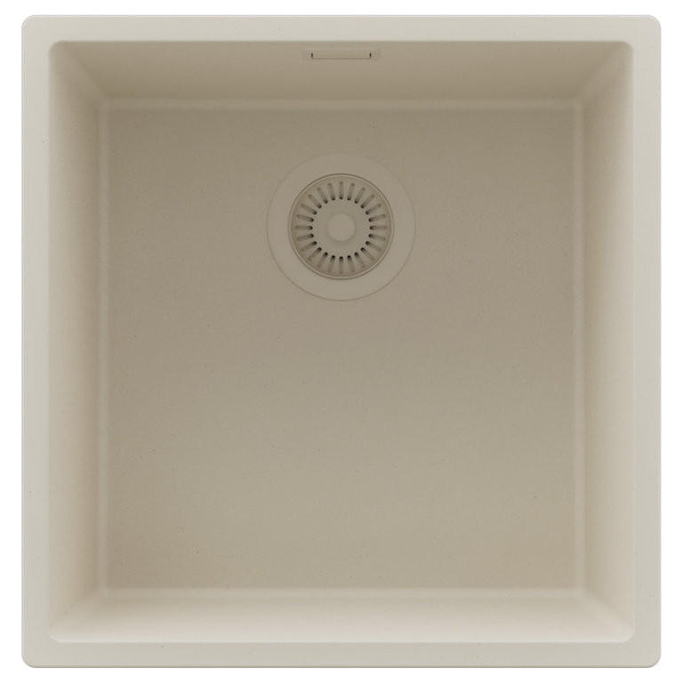 SPÜLBECKEN London Slim, 2-er set Beige 46/47 cm 1 Becken + Ablauf-Set ab 50er Unterschrank - Beige, Kunststoff (46/20/47cm) - Primagran