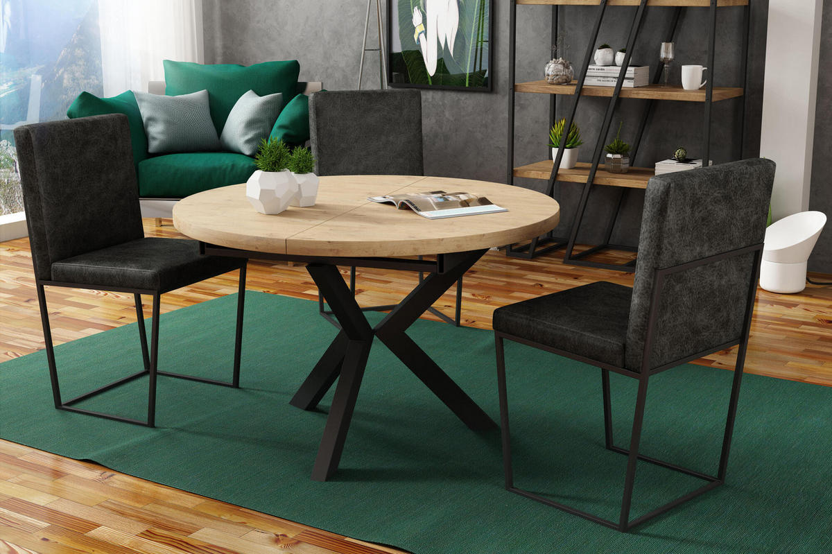 ESSTISCH AGNES Eiche hell 100x138x76 cm - Eichefarben, Holzwerkstoff (138/100/76cm) - FURNLUX