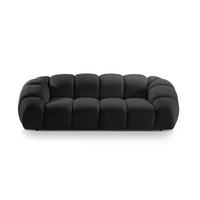 SOFA Diana aus Strukturierter Samt anthrazit 3 Sitzplätze - Anthrazit, Textil (114/72/234cm) - Micadoni