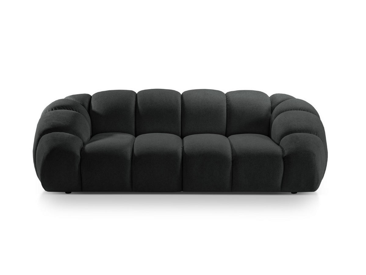 SOFA Diana aus Strukturierter Samt anthrazit 3 Sitzplätze - Anthrazit, Textil (114/72/234cm) - Micadoni