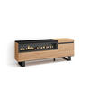 TV-SCHRANK eiche, schwarz, mit Elektrokamin, 150/35/57cm - Beige, Holzwerkstoff (150/57/35cm) - Skraut Home