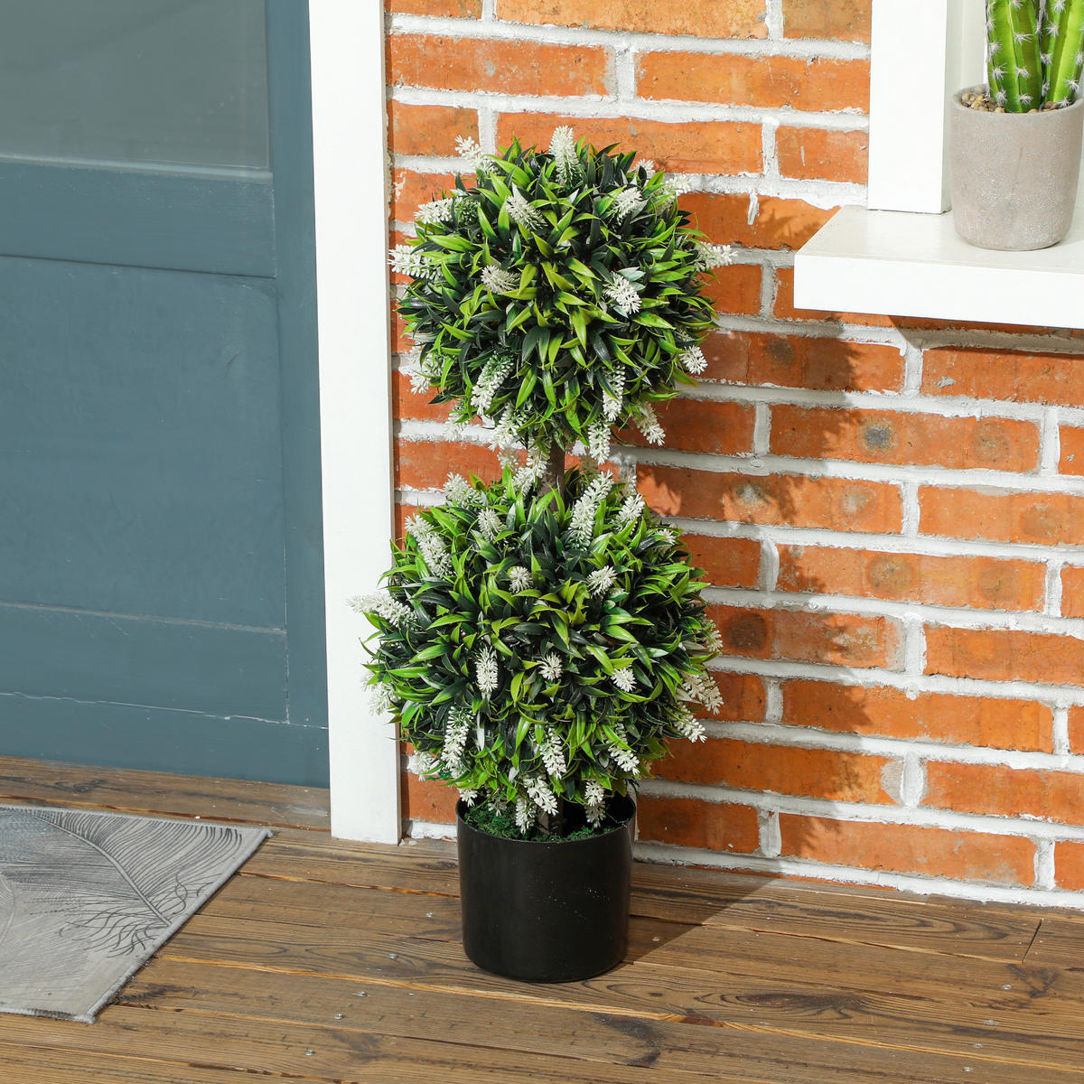 KUNSTPFLANZEN 2er-Set DE-08641 Lavendelstämmchen im Blumentopf Lila+Grün - Weiß, Kunststoff (70cm) - ComfortXL