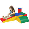 BAUSTEINSET - Gelb/Rot, Kunststoff (40.6/20.3/40.6cm) - HOMCOM
