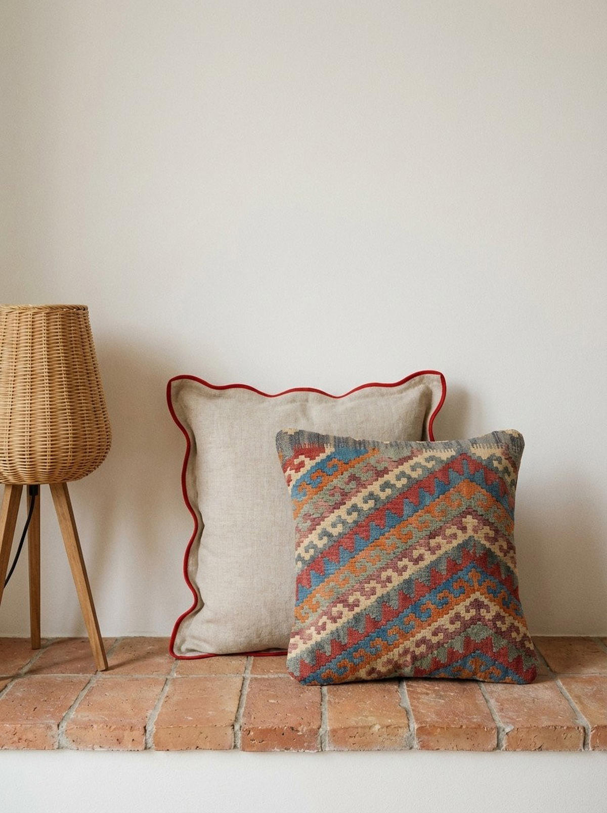 KELIM-KISSEN Mehrfarbig 50/50 cm Schurwolle - Multicolor, Textil (50/50cm) - Looma