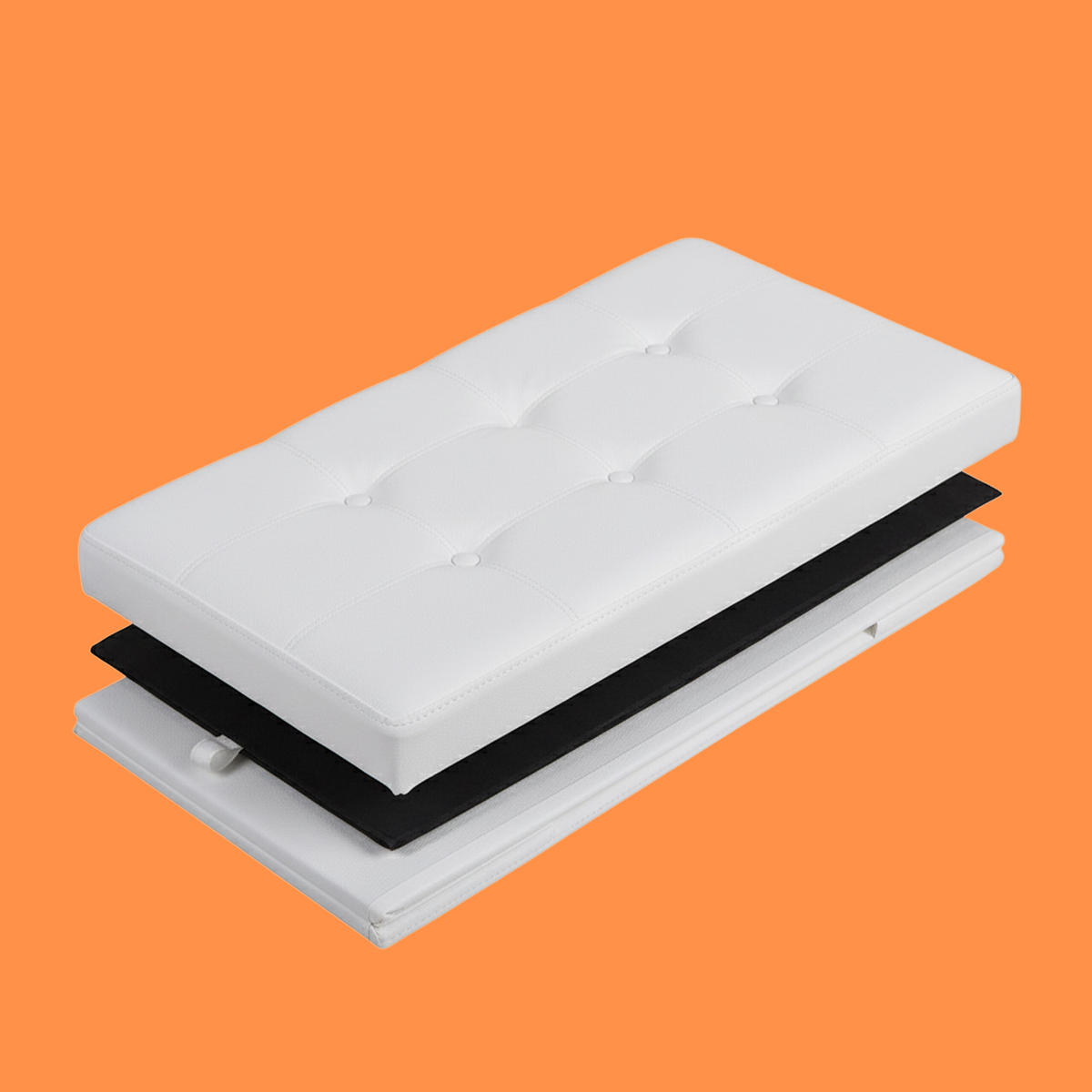 SITZBANK - Weiß, Holzwerkstoff/Kunststoff (76/38/38cm) - Relaxdays