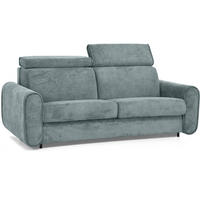 SCHLAFSOFA Pavarti mit italienischem Gestell, 160x195, Hellblau - Schwarz/Hellblau, Holzwerkstoff/Textil (214/88/100cm) - Beautysofa