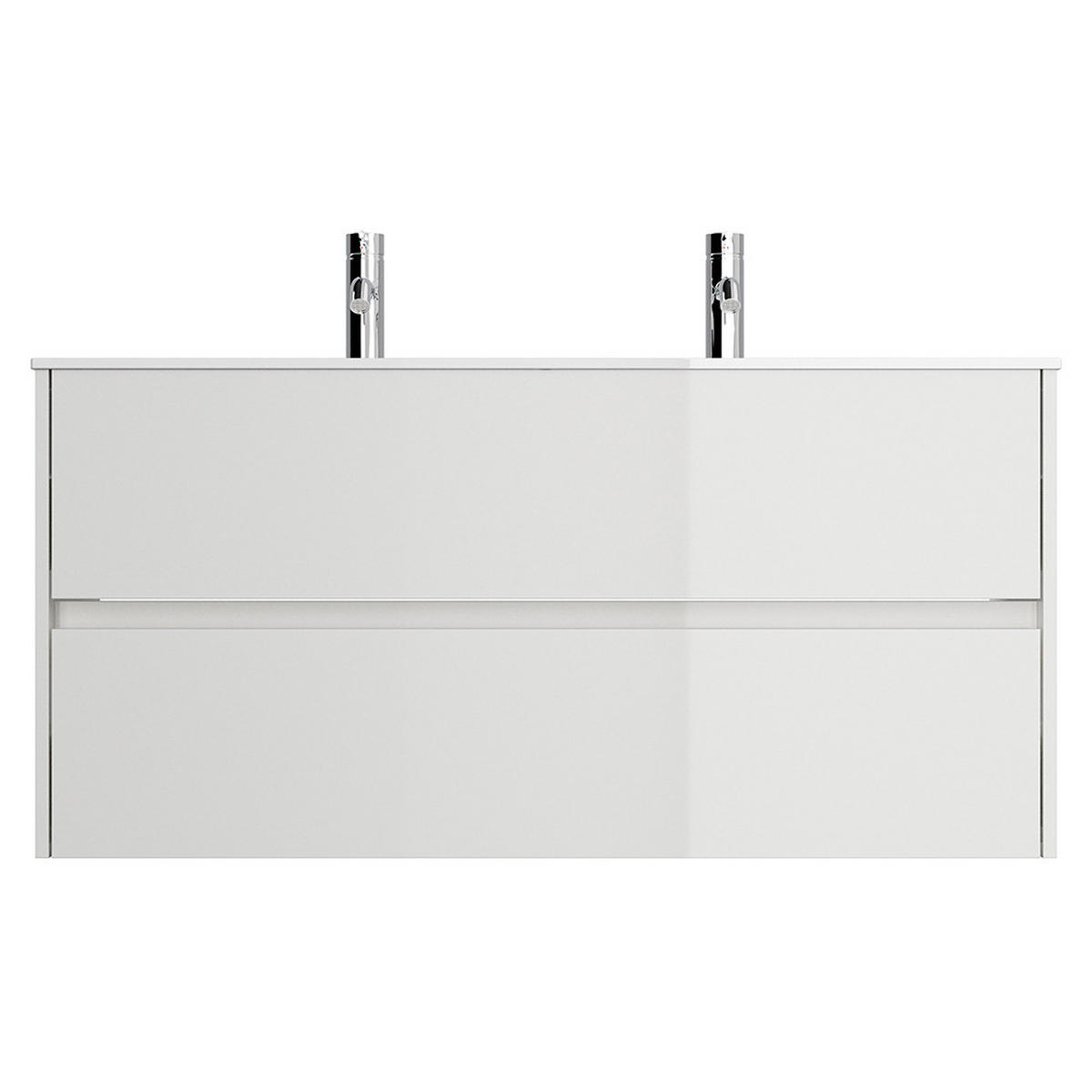 DOPPELWASCHTISCH Livigno-02 - Weiß, Holzwerkstoff (120/59/47cm) - Lomado