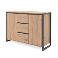 KOMMODE Eiche Artisan, grau 120 cm Industrial Design, Sideboard mit viel Stauraum - Anthrazit/Eiche Artisan, Holzwerkstoff (120/88/40cm) - Furn.Design
