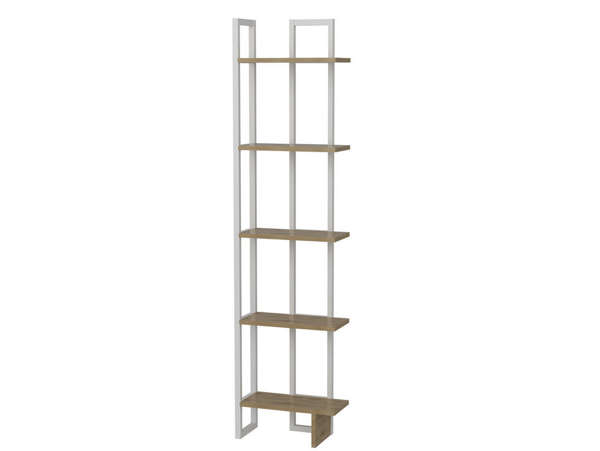 ECKREGAL Alice Weiß Braun - Weiß/Braun, Holzwerkstoff/Metall (45/180/22cm) - Decorotika