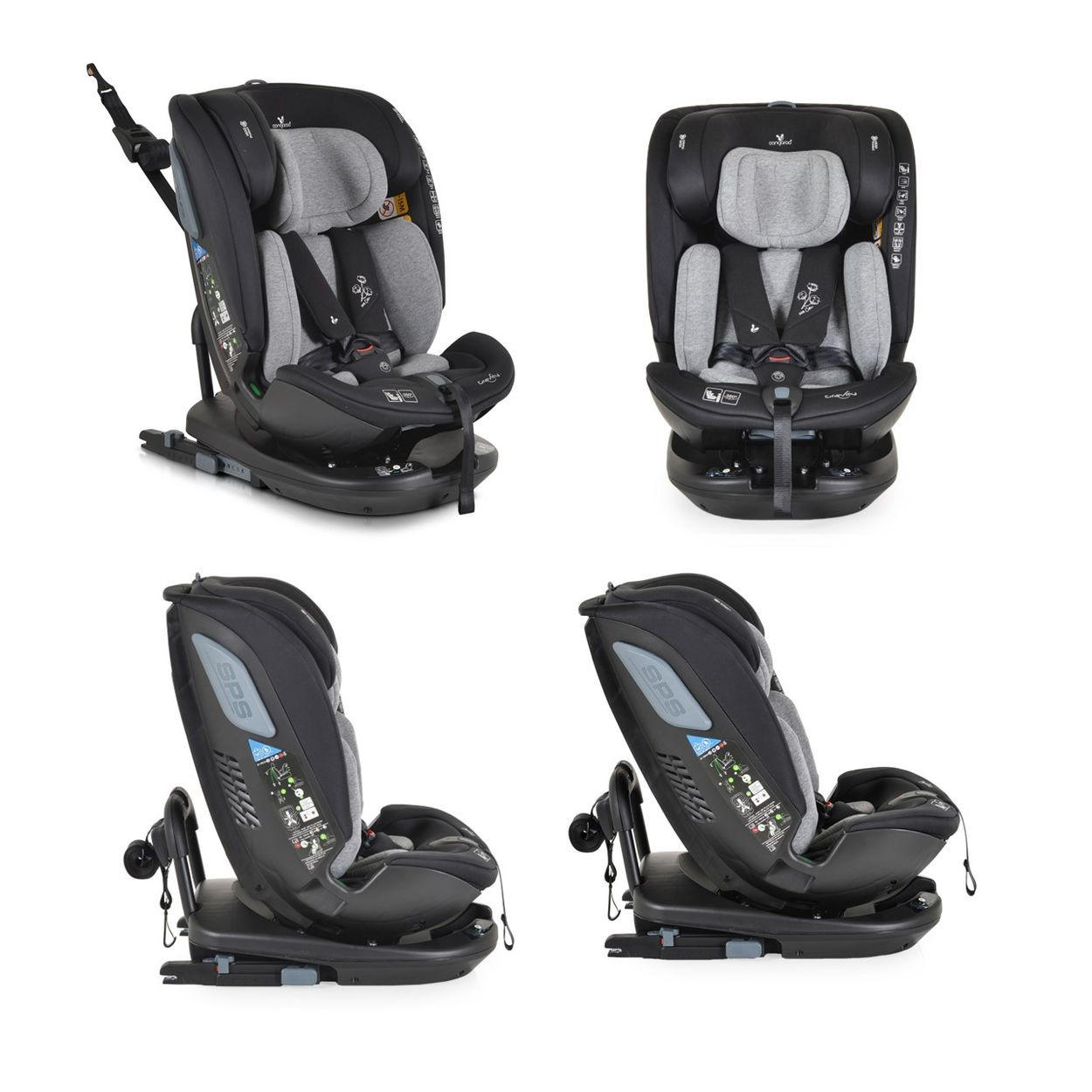KINDERSITZ Gravity i-Size grau (40-150cm) Sitz drehbar, Kopfstütze, Isofix - Grau, Kunststoff (44/61/53cm) - Cangaroo