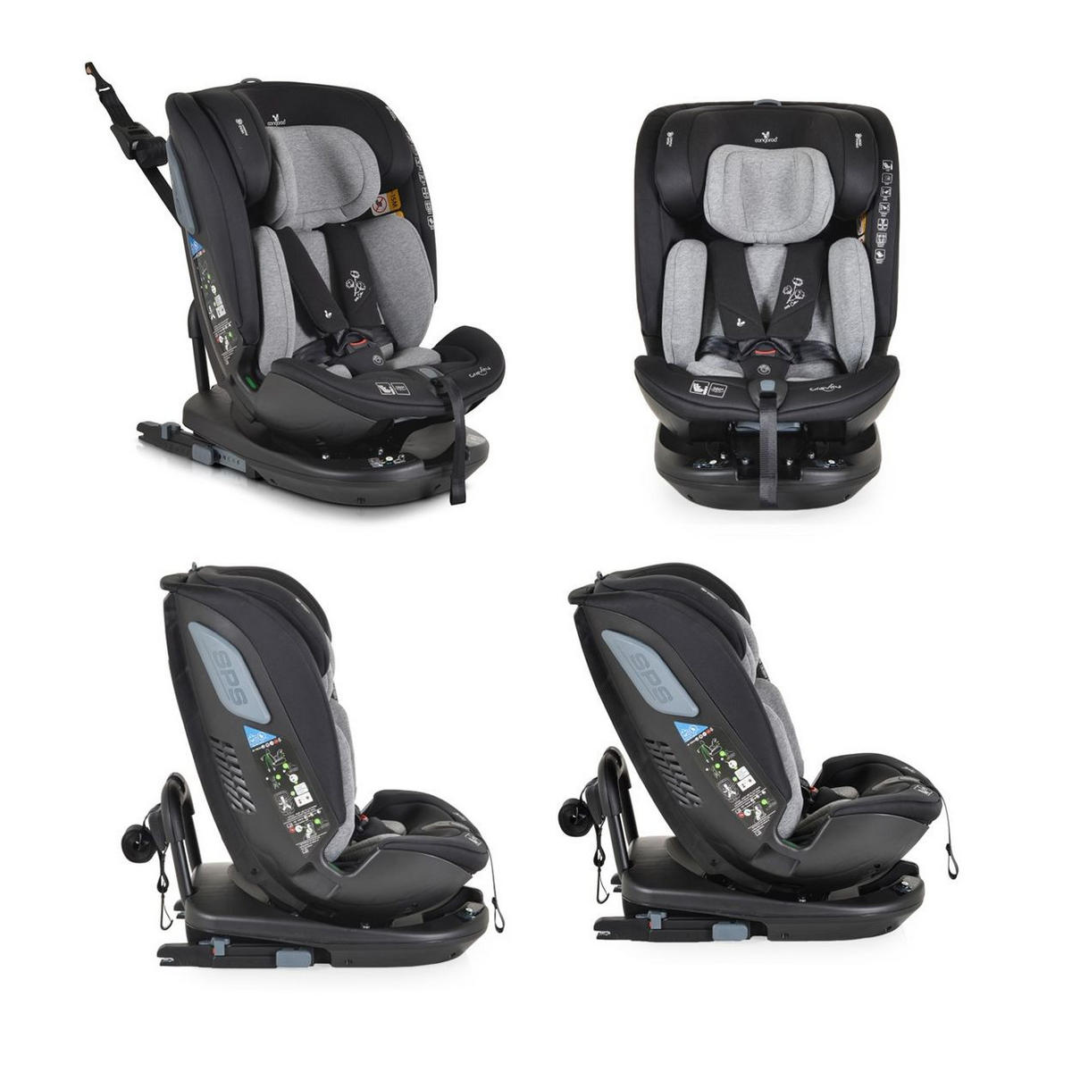 KINDERSITZ Gravity i-Size grau (40-150cm) Sitz drehbar, Kopfstütze, Isofix - Grau, Kunststoff (44/61/53cm) - Cangaroo