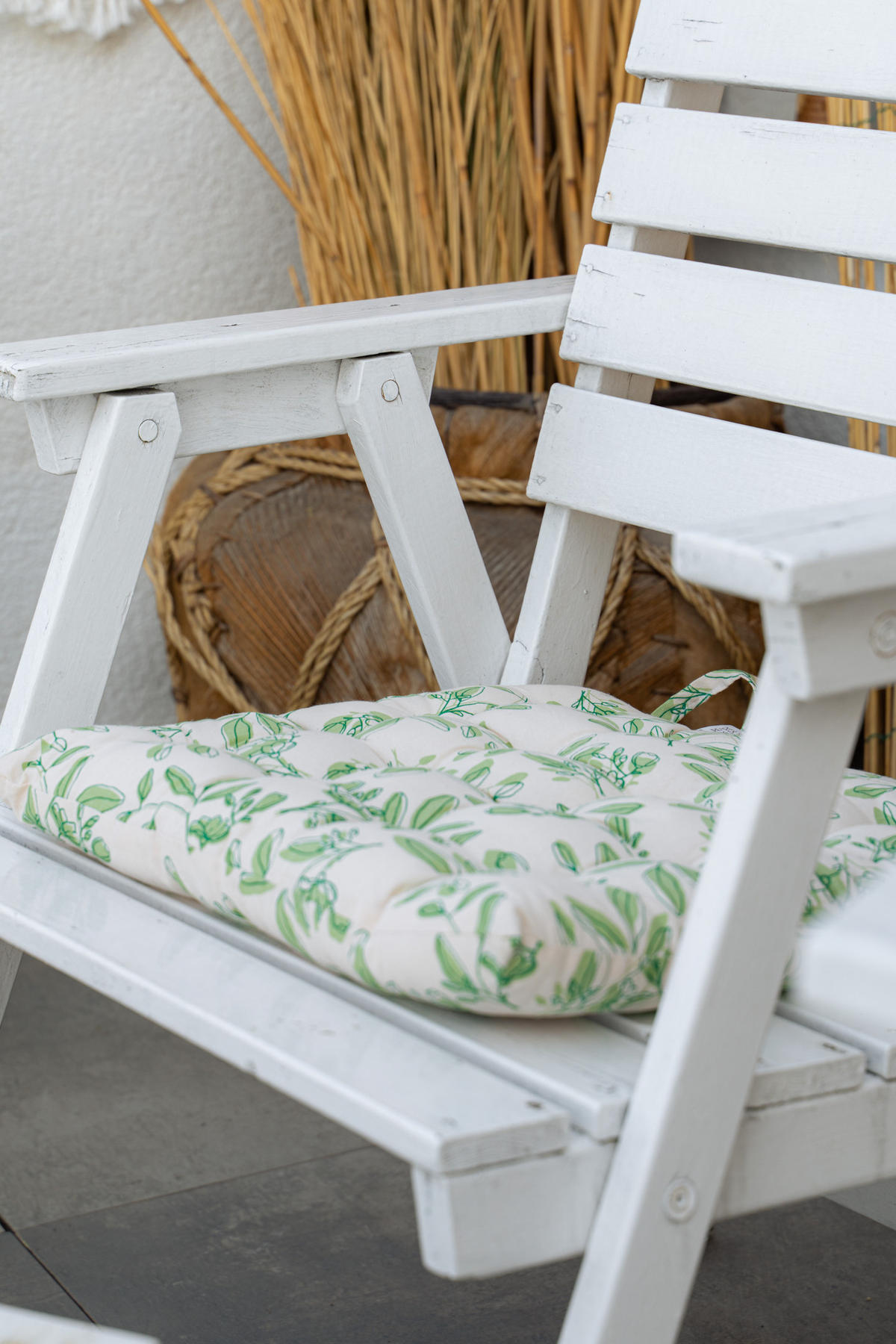 SITZKISSEN Gartenstuhl 40/40 cm - Salbeigrün, Naturmaterialien (40cm) - Home Styling Collection