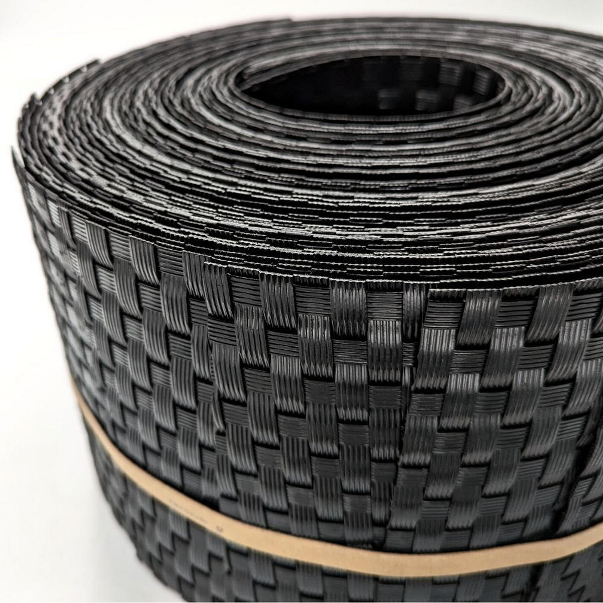 SICHTSCHUTZSTREIFEN Rattan für Doppelstabmatten UV-beständig Schwarz 10x 2,55m - Schwarz, Kunststoff (2550/19cm) - ZAUN|ZU