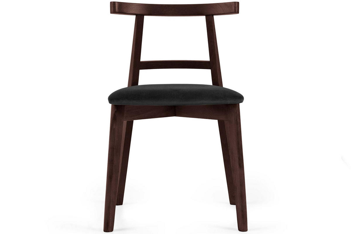 ESSTISCHSTÜHLE LILIO 2 St Vintage, Schwarz / Mahagoni - Schwarz, Holz/Textil (47/76/45cm) - KONSIMO®