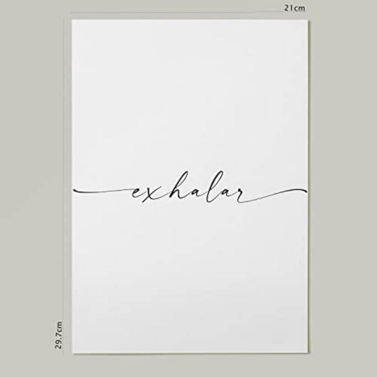 POSTER Set mit 4 Atmen TypografieStil A4 Rahmenlos - Klar, Papier (29.7/3cm) - Nacnic