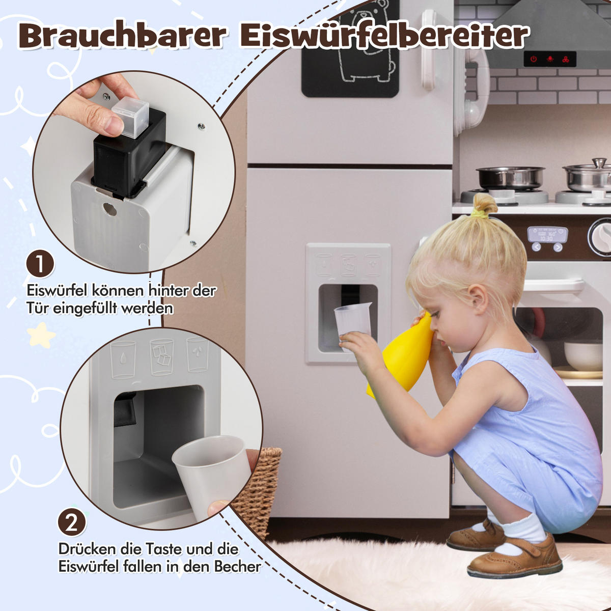 KINDERKÜCHE Kaffee - Braun, Holzwerkstoff (121/83/29cm) - COSTWAY