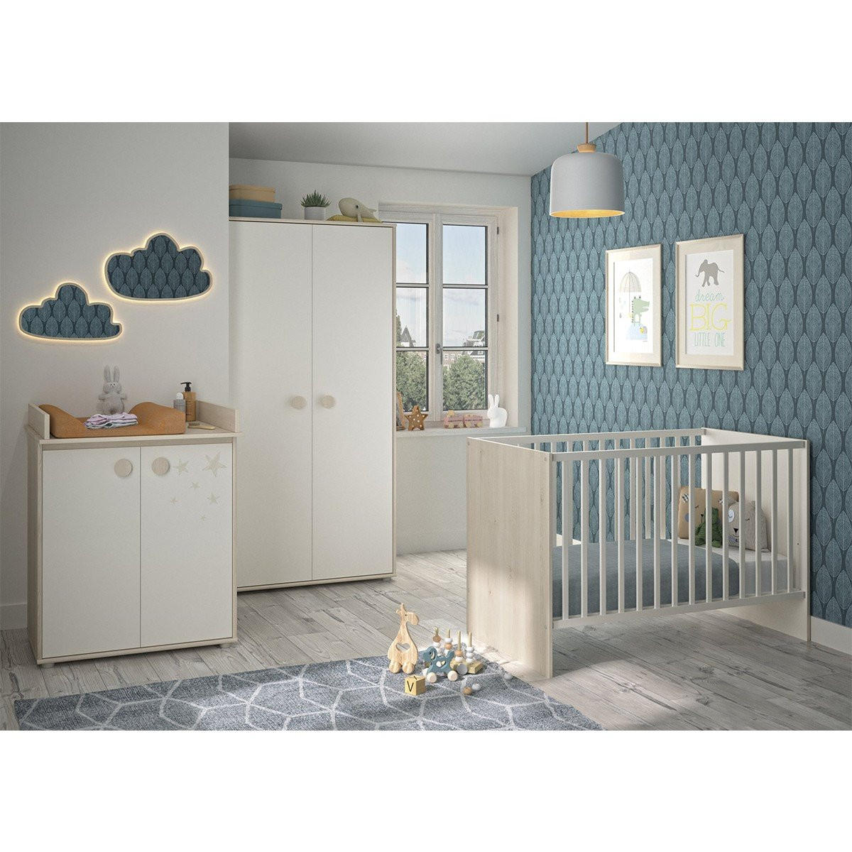 WICKELKOMMODE mit Wickelaufsatz Felix - Französische Herstellung - 77/70/96 cm - Apfelbaumfarben, Holzwerkstoff (70/96/77cm) - Calicosy