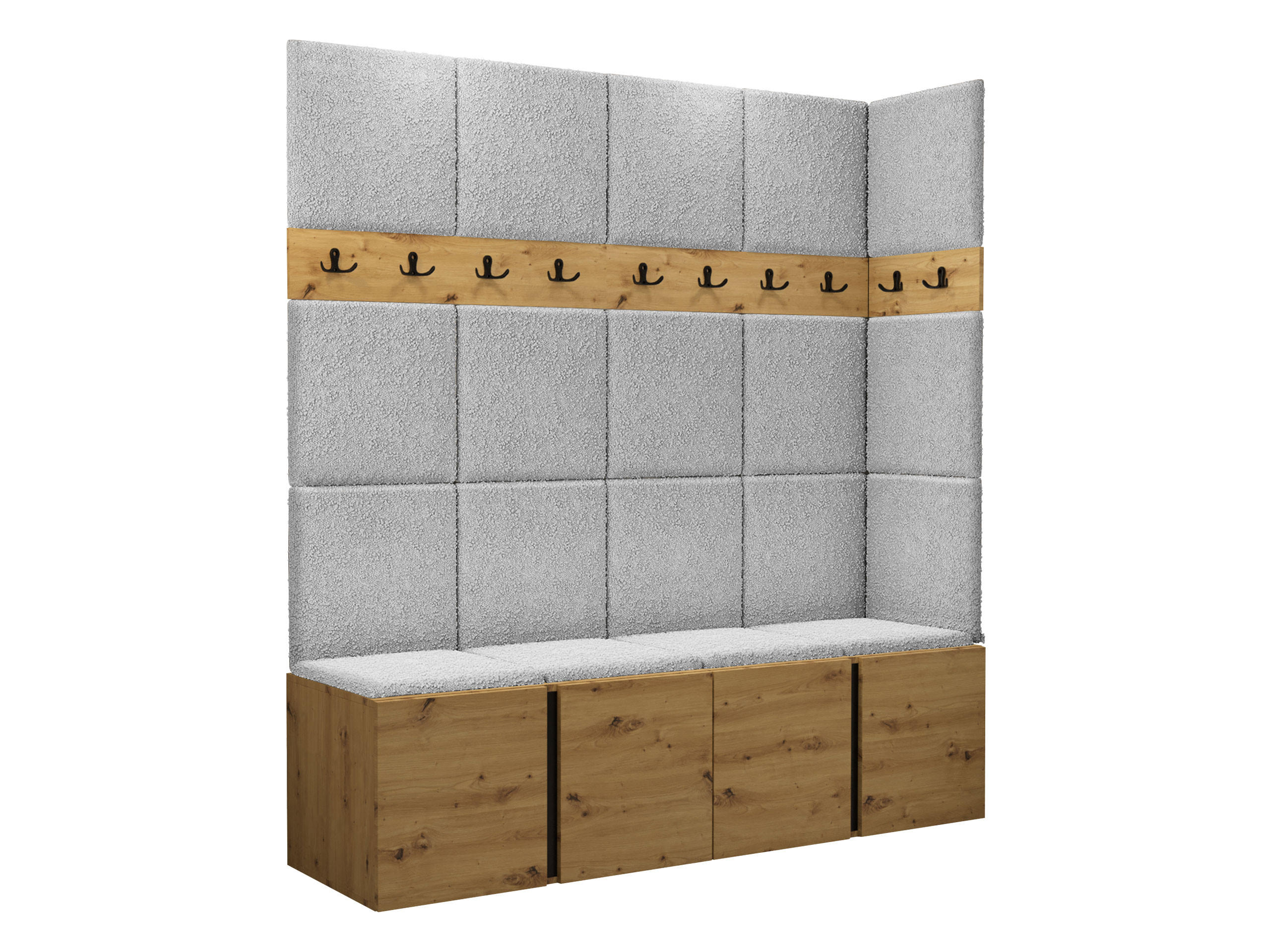 GARDEROBEN-SET Orion II - Hellgrau/Eiche Artisan, Holzwerkstoff/Kunststoff (168/186/46cm) - MIRJAN24