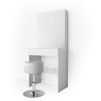 SCHMINKTISCH Melle Weiß 68 cm mit Hocker - Weiß, Holzwerkstoff (68/155/42cm) - Vicco