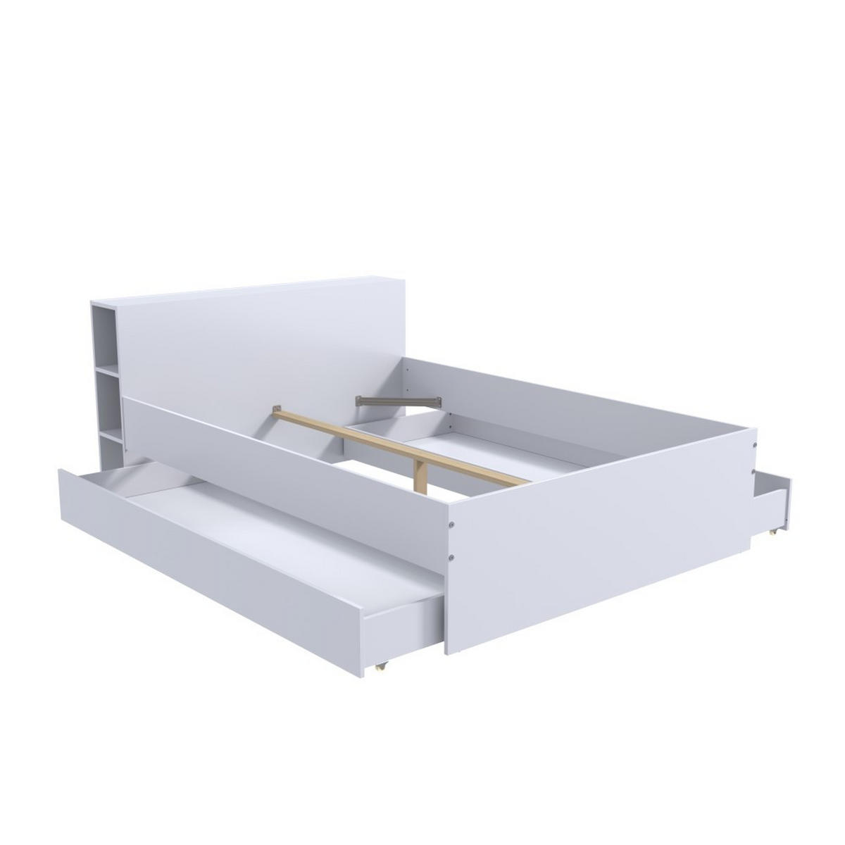 BETT RIGA / Bett 140x190 +2x Schubladen - Weiß - Weiß, Holz/Holzwerkstoff (140/190cm) - Weber Industries