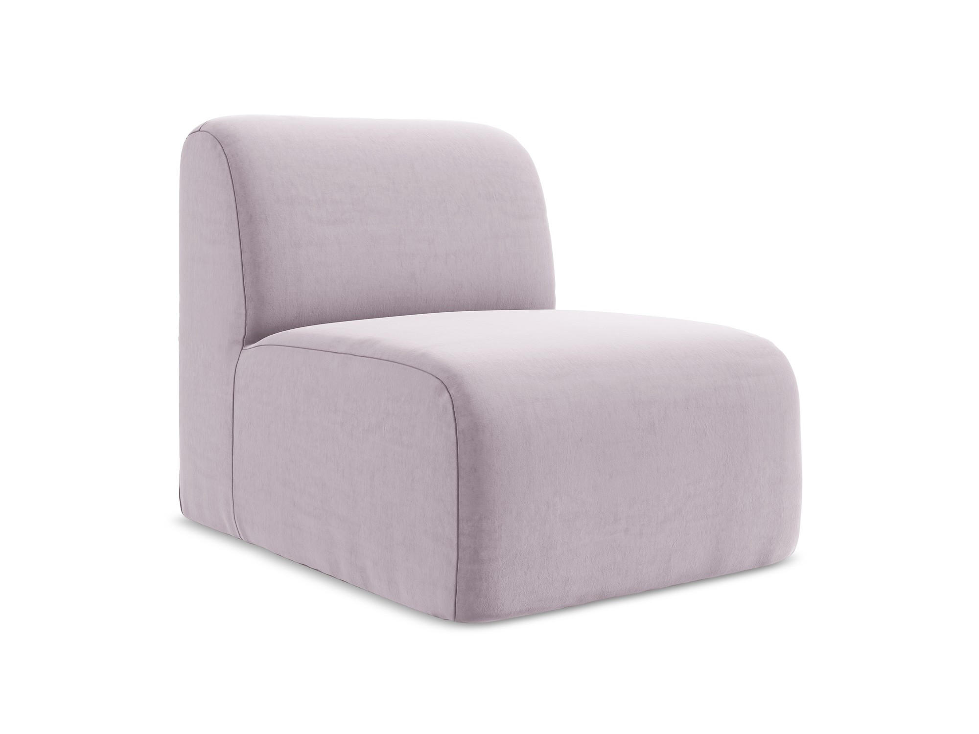 SOFAELEMENT Samt Stoff Violett - Flieder/Schwarz, Holzwerkstoff/Kunststoff (70/75/94cm) - Makamii