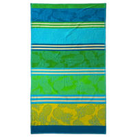 STRANDTUCH Frottee Velours Jacquard Ziseliert Cancun 90x170 340g/m² - Grün, Textil (90/170cm) - LE COMPTOIR DE LA PLAGE